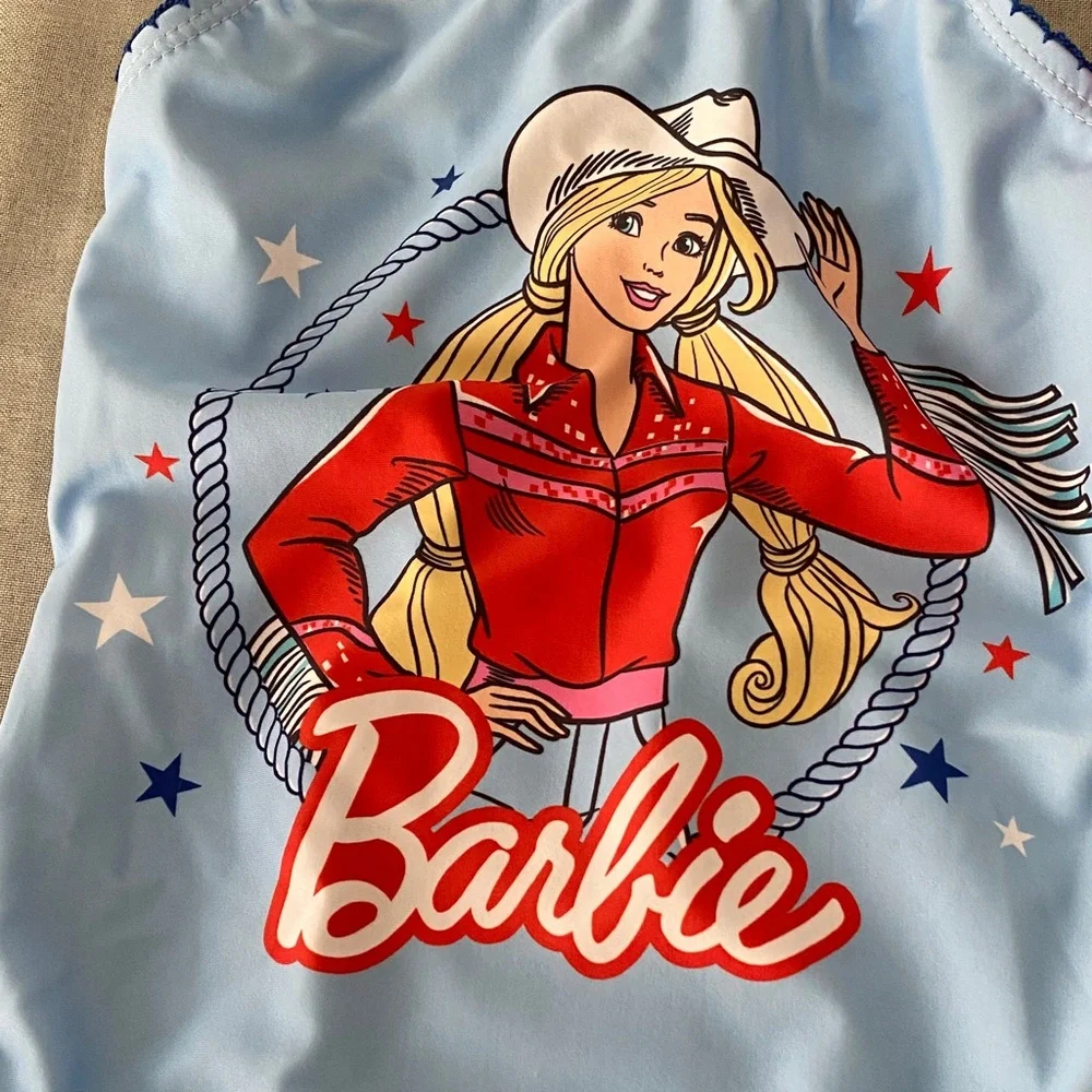 Barbie Girls Light Blue Kids Swimwear with Red Accents